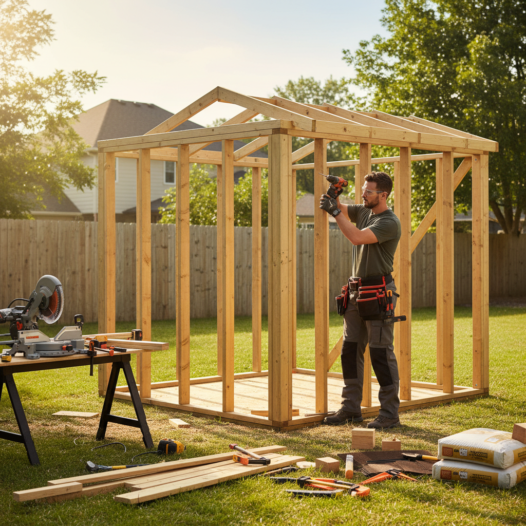 Builder building shed
