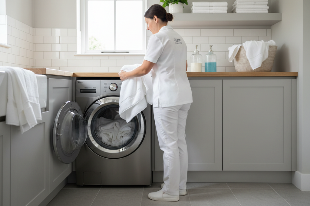 Loading laundry into washing machine
